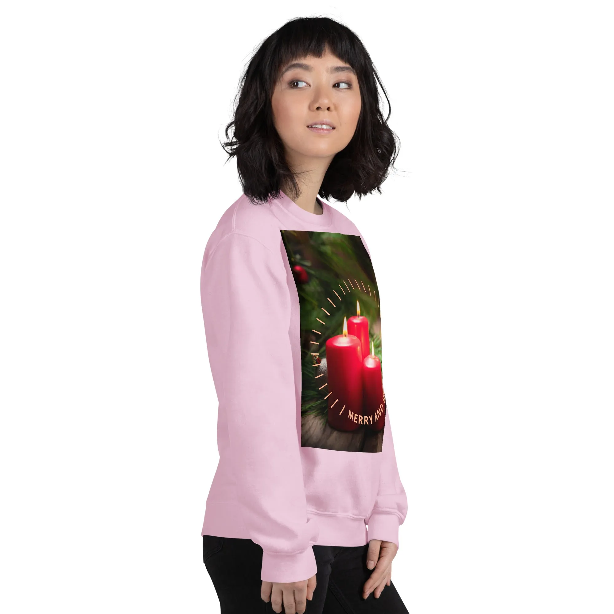 Merry And Bright Christmas Sweatshirt (Glamourange Christmas Sweatshirt Womens)