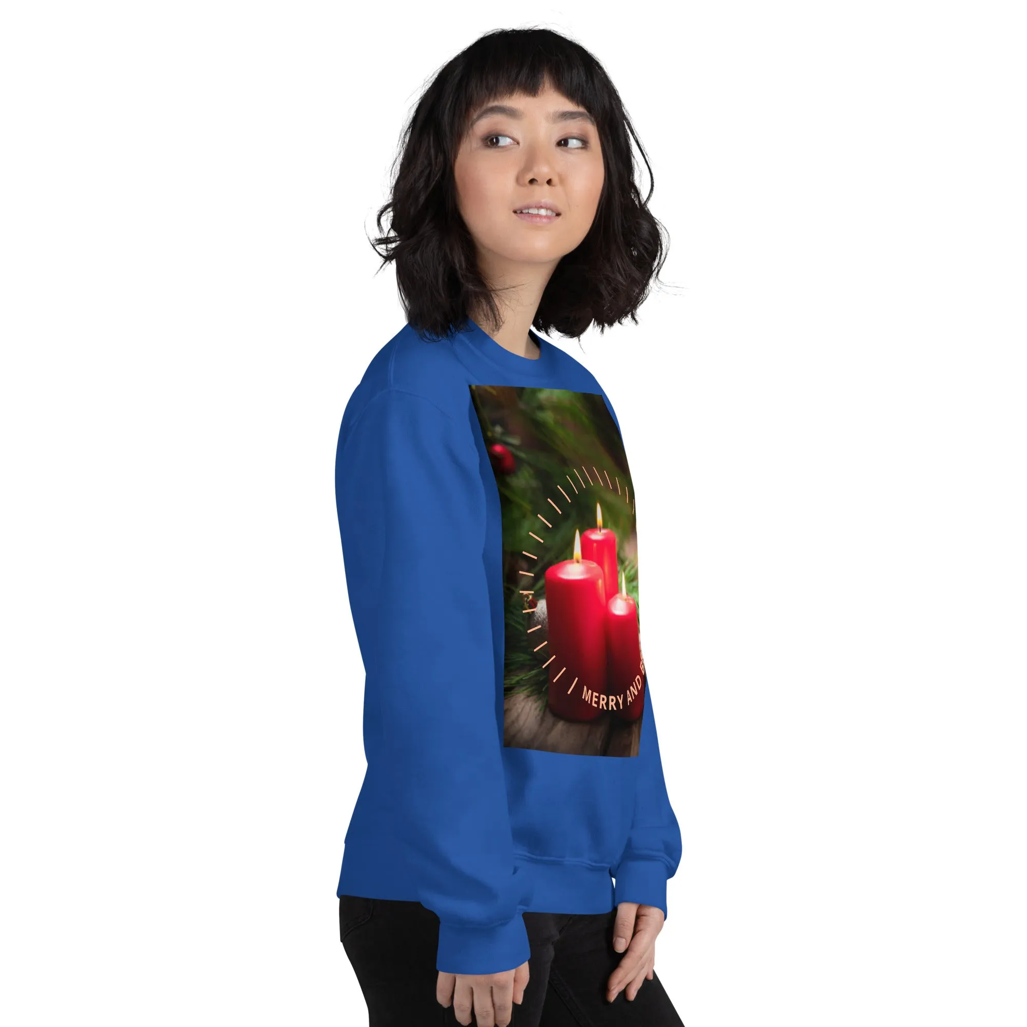 Merry And Bright Christmas Sweatshirt (Glamourange Christmas Sweatshirt Womens)