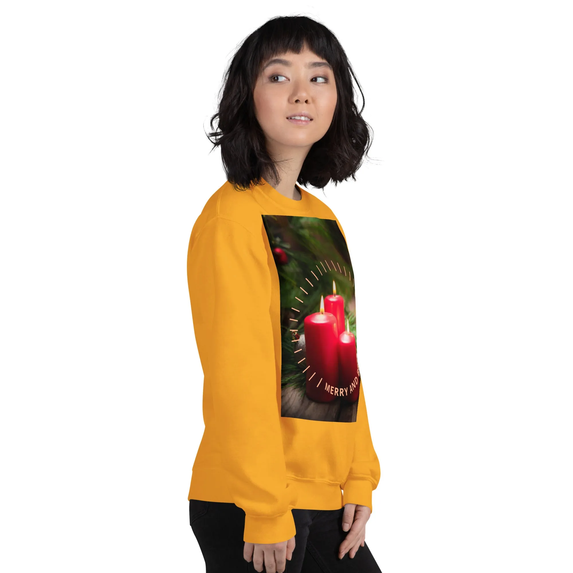 Merry And Bright Christmas Sweatshirt (Glamourange Christmas Sweatshirt Womens)