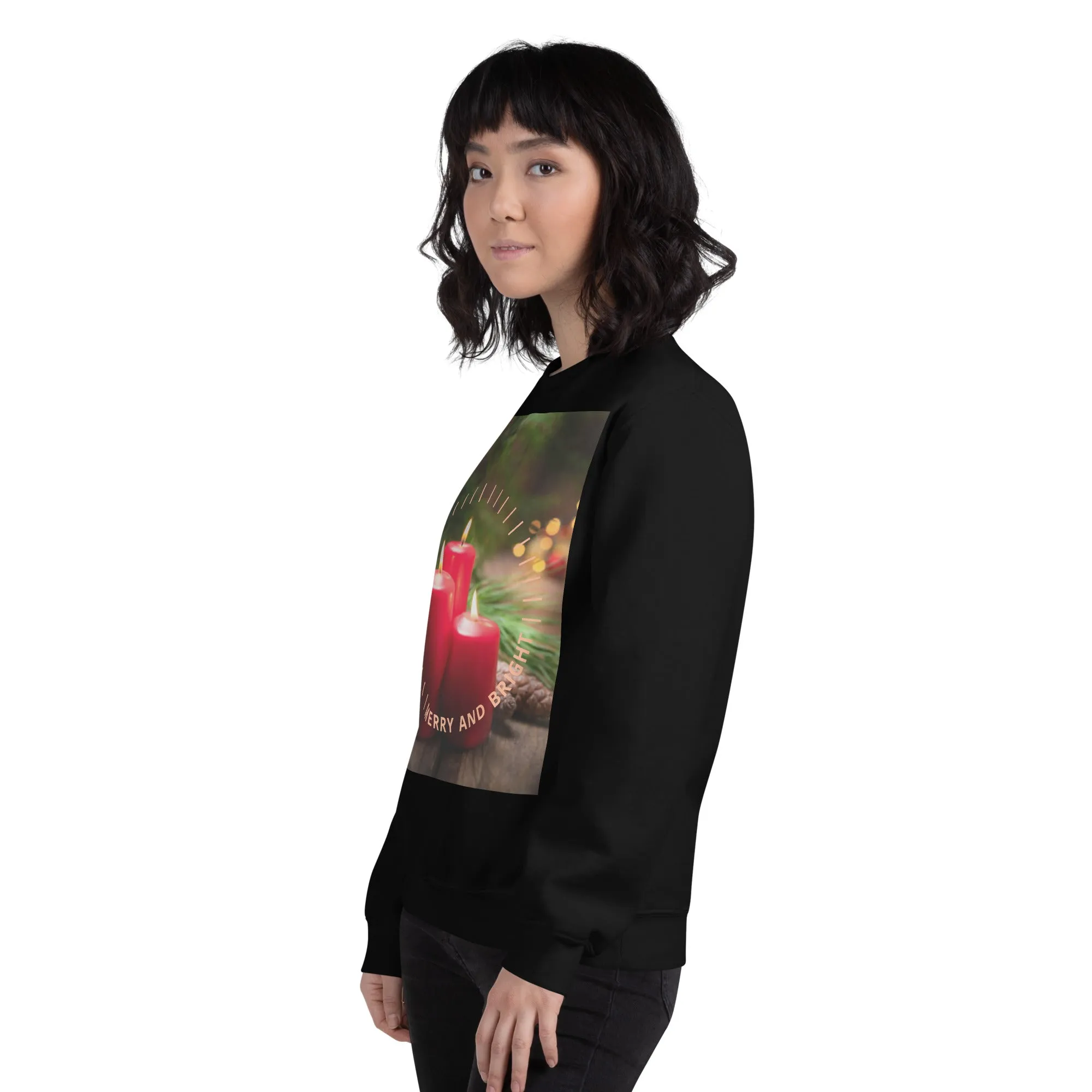 Merry And Bright Christmas Sweatshirt (Glamourange Christmas Sweatshirt Womens)