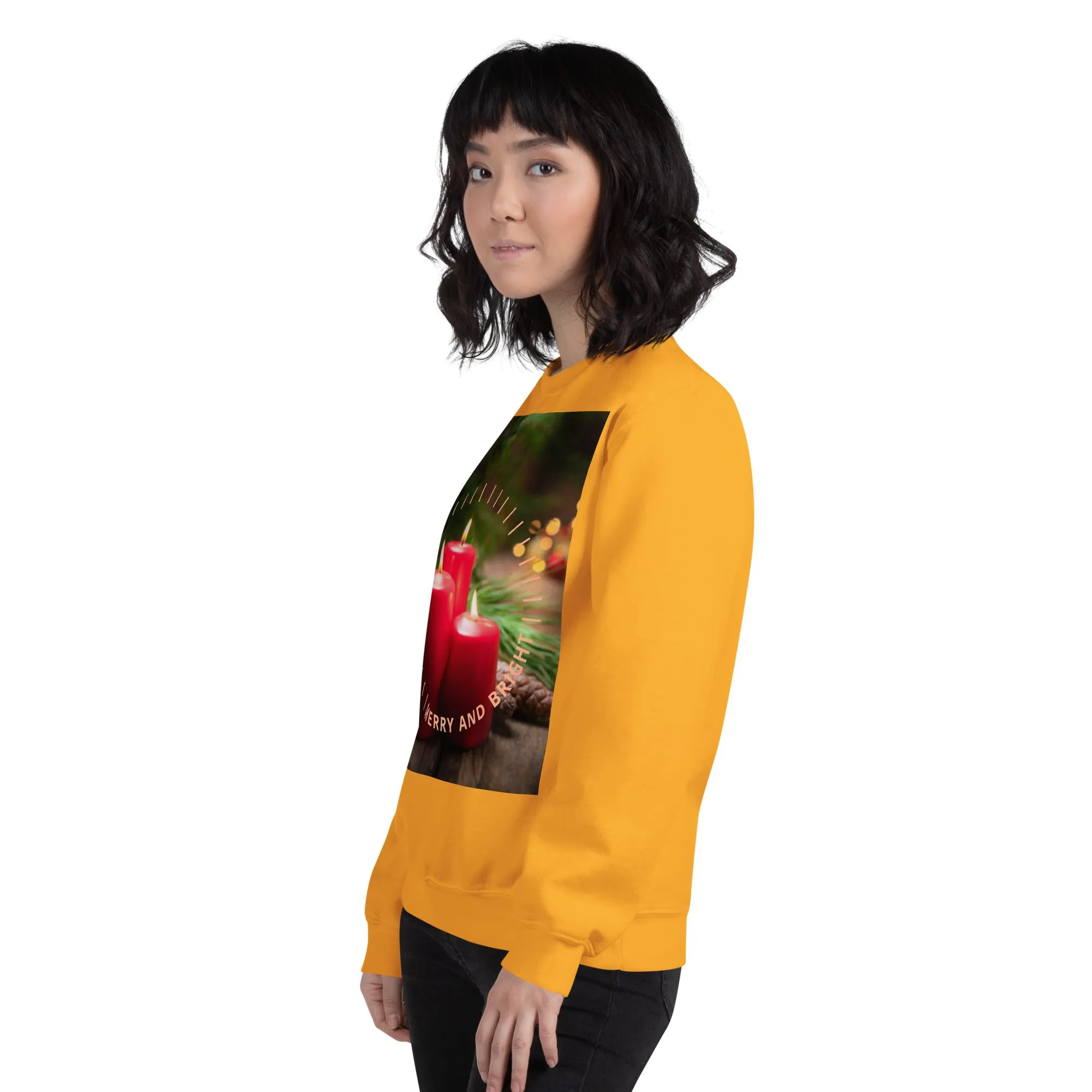 Merry And Bright Christmas Sweatshirt (Glamourange Christmas Sweatshirt Womens)
