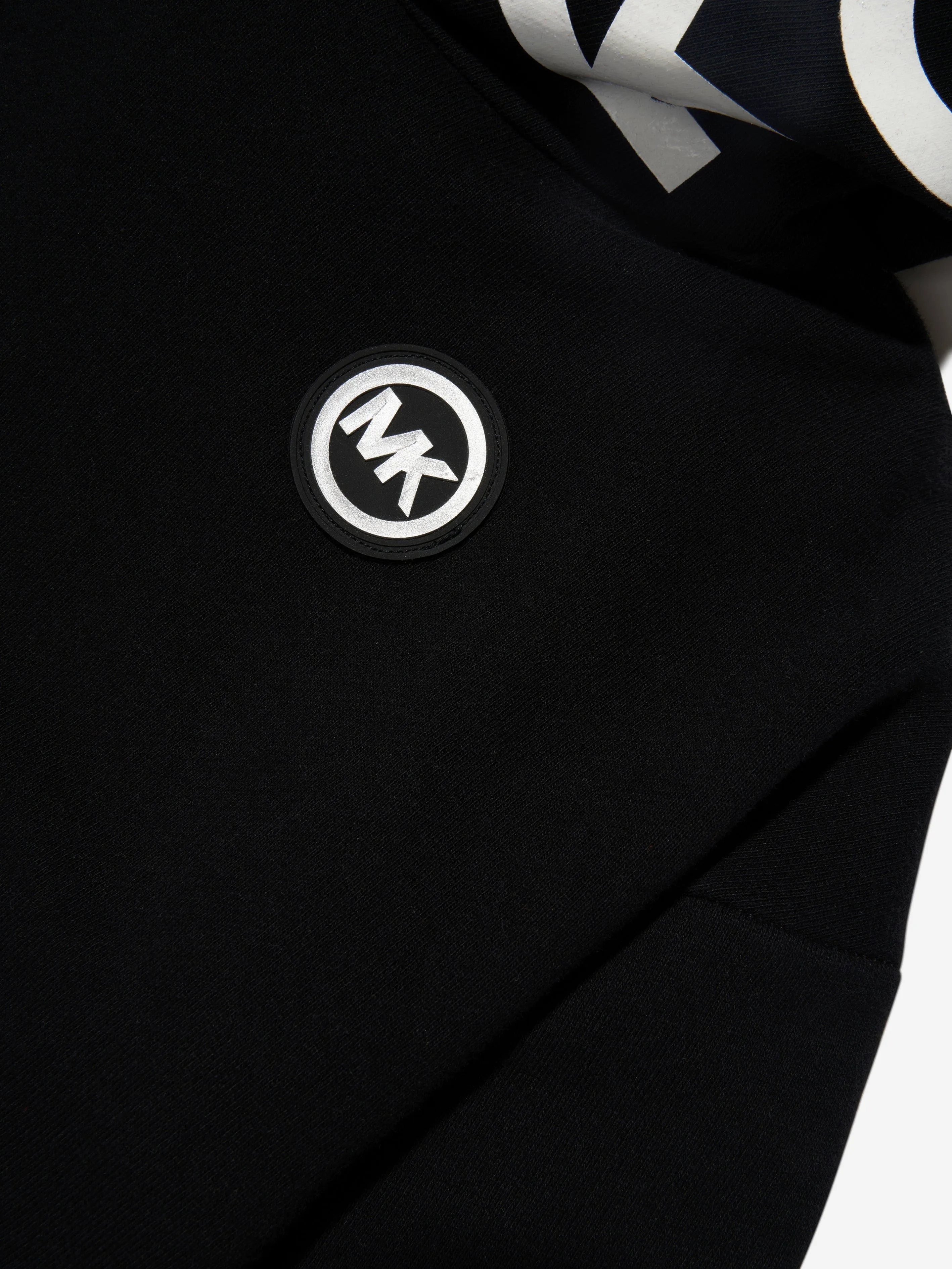 Michael Kors Girls Cropped Logo Hoodie in Black