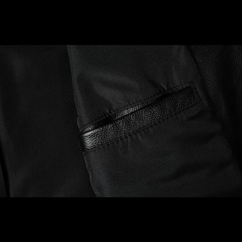 Motorcycle Casual Slim Fit Genuine Leather Jacket