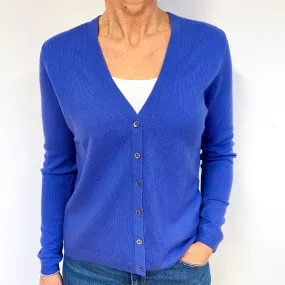 New Bluebell Purple Cashmere V- Neck Cardigan Medium
