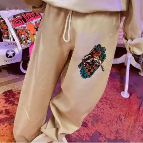 Online Exclusive | Cowboy Diamond Bucking Horse Sweatpants in Beige Sand