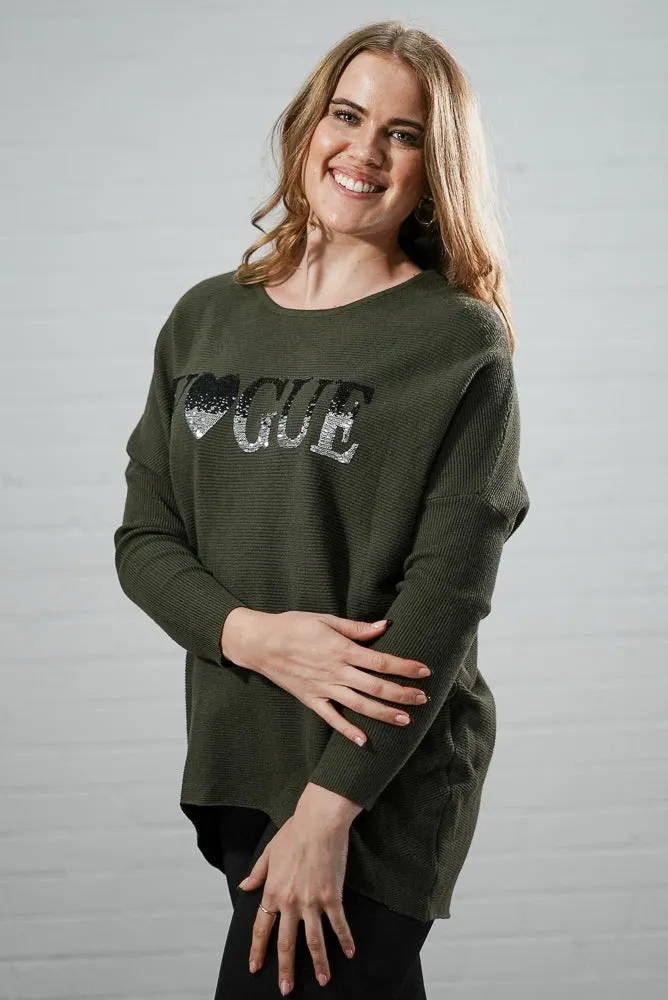 Oversized embroidered knit | LOVE VOGUE KNIT