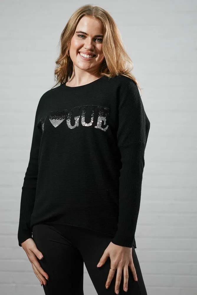 Oversized embroidered knit | LOVE VOGUE KNIT