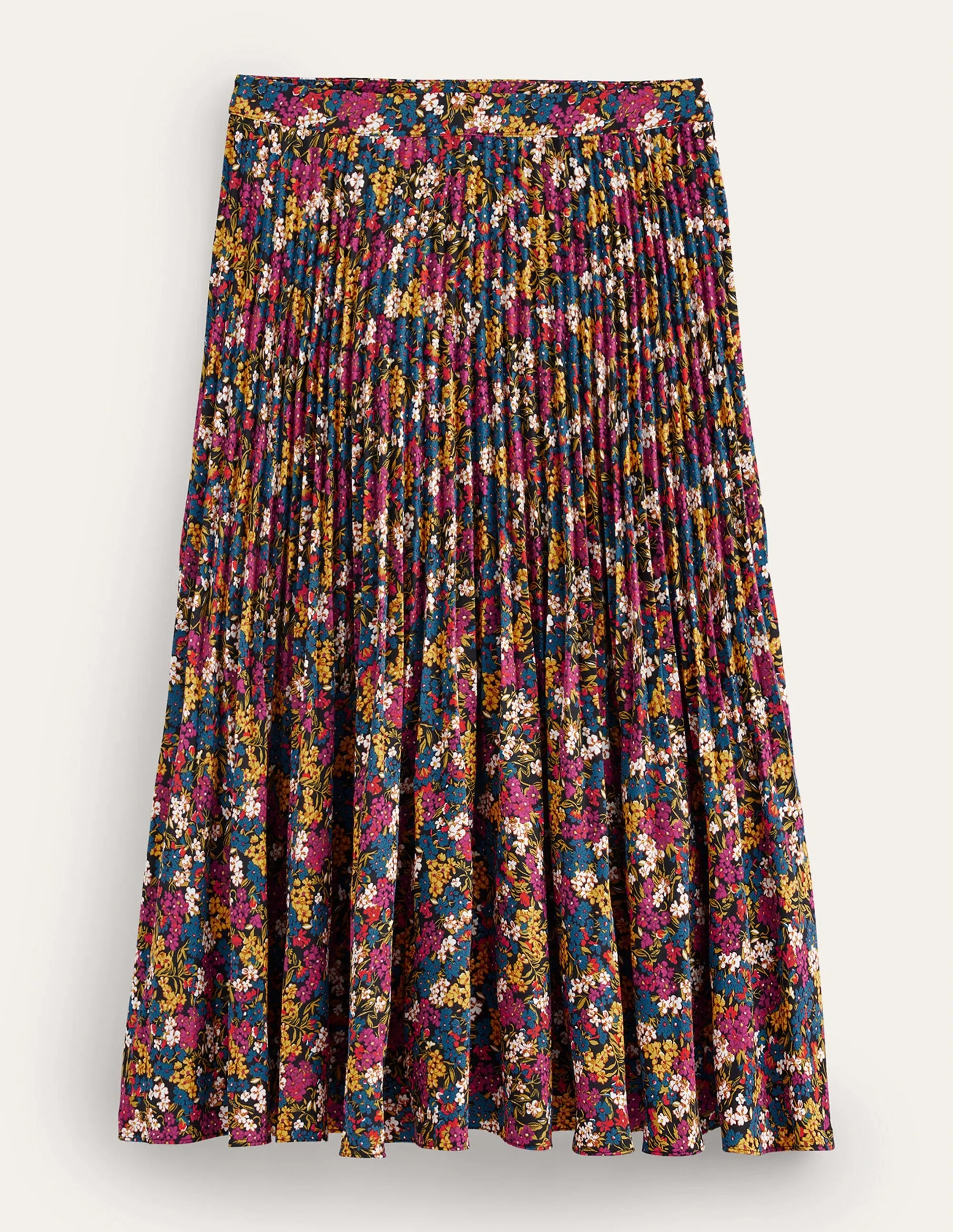 Pleated Midi Skirt-Multi, Botanic Dawn