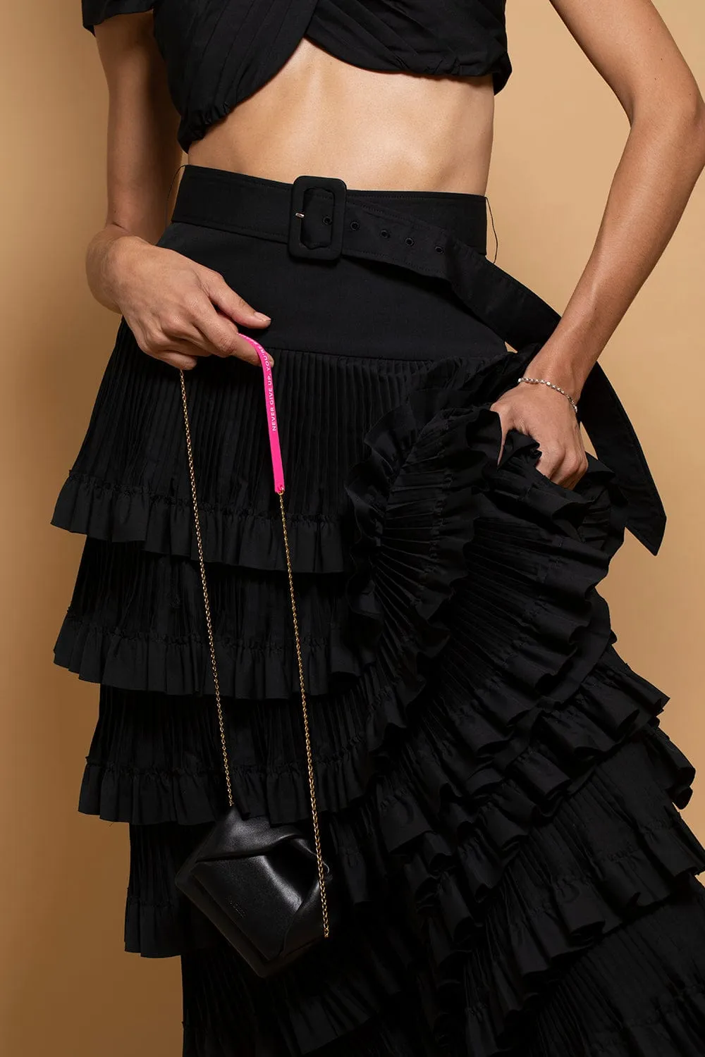 Pleated Ruffle A Line Skirt