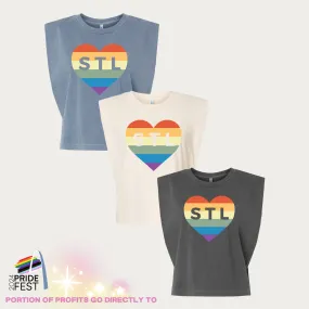 Pride Heart STL Garment-Dyed Muscle Tee