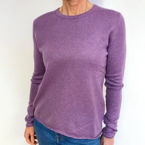 Purple Heather Cashmere Crew Neck Jumper Medium