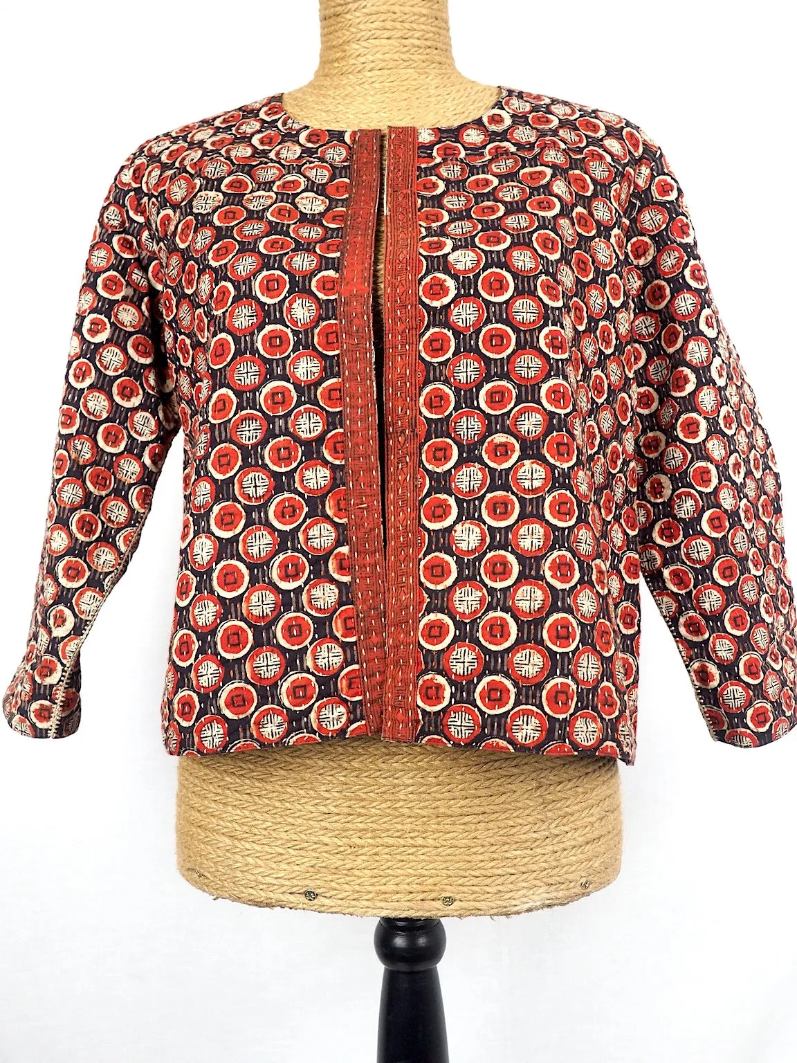 Reversible Rust Kantha Jacket