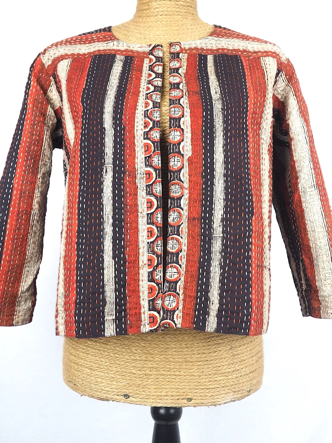 Reversible Rust Kantha Jacket