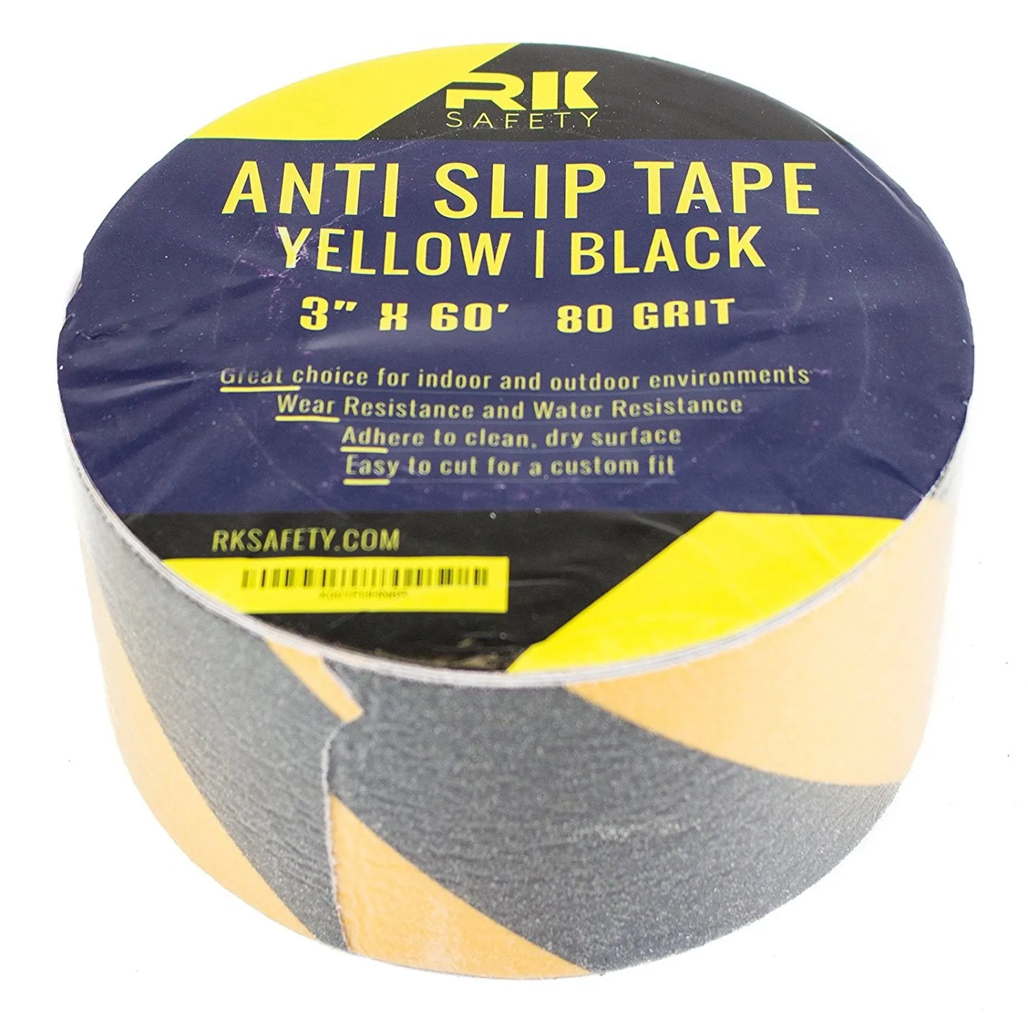RK Safety 3" X 60' Black & Yellow Color Anti Slip Track Tape