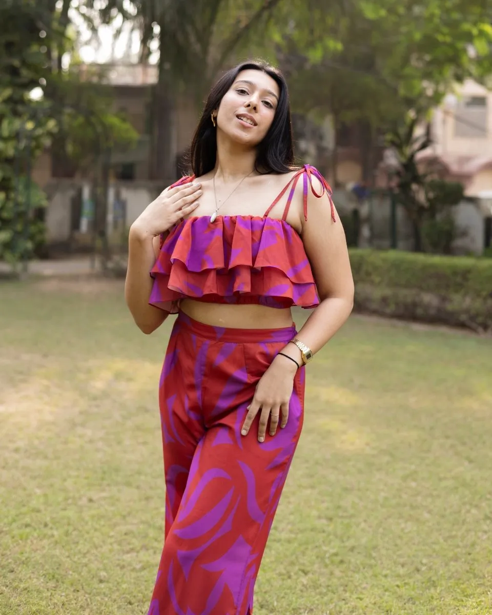 Ruffled Beachwear Co-ord Set