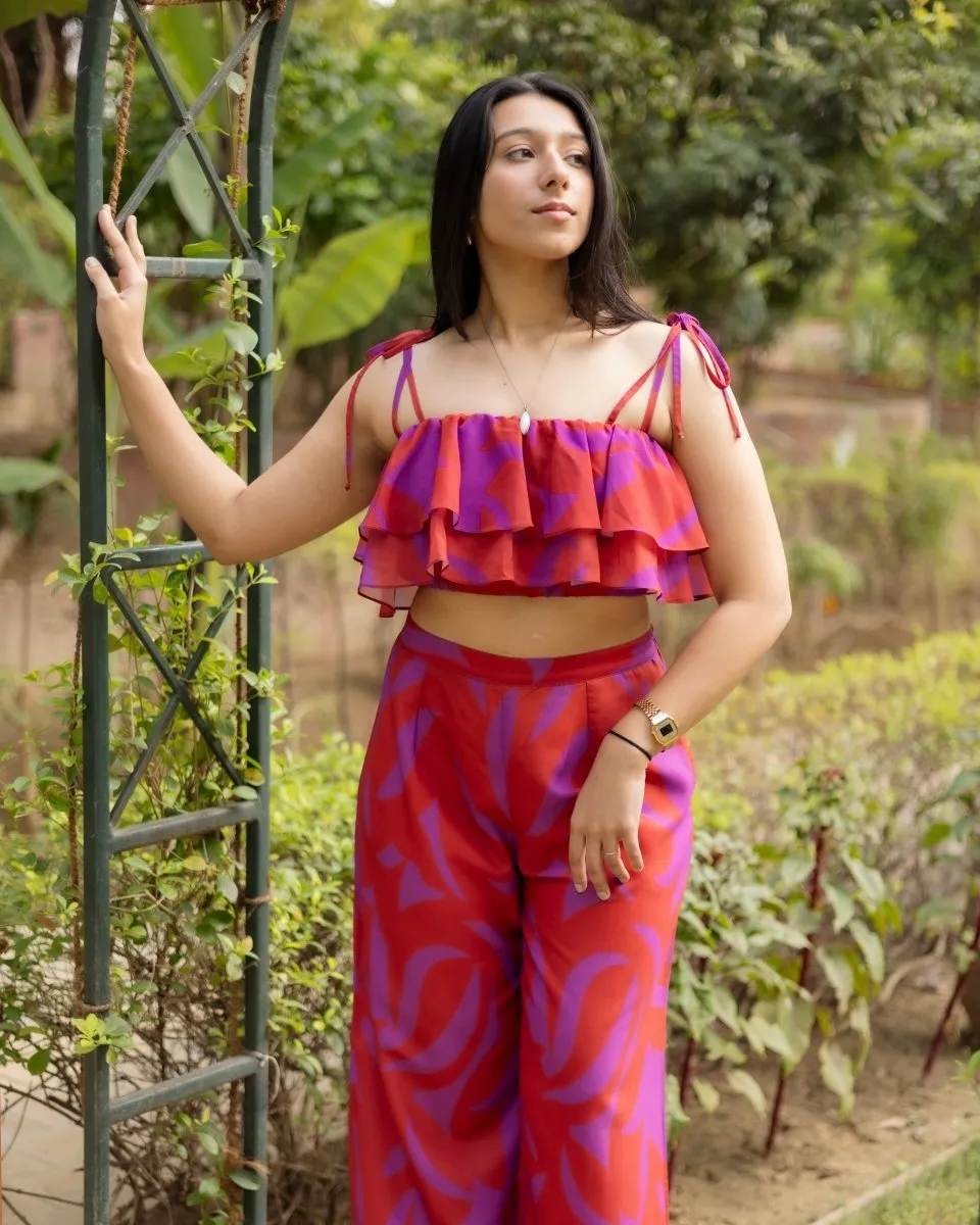 Ruffled Beachwear Co-ord Set