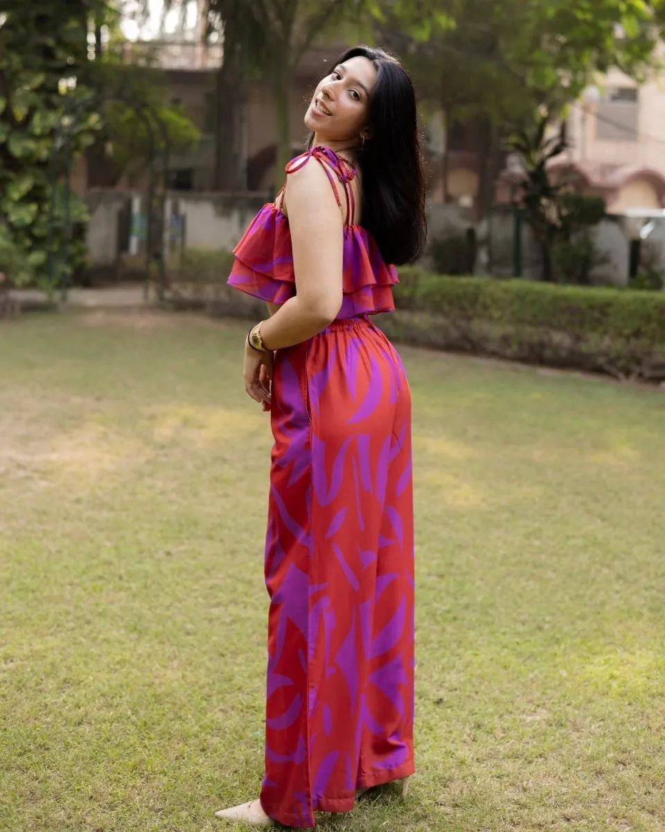 Ruffled Beachwear Co-ord Set