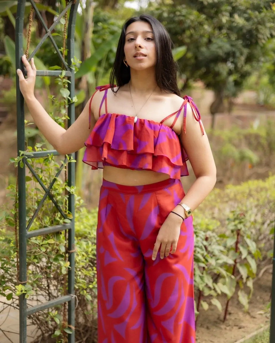 Ruffled Beachwear Co-ord Set