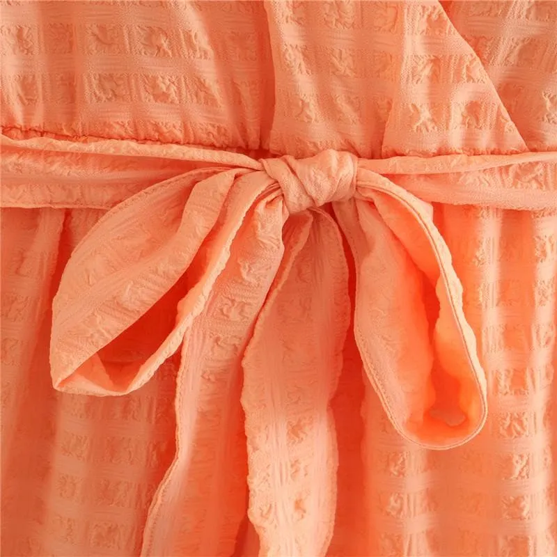 Ruffled Belt Wrap Dress