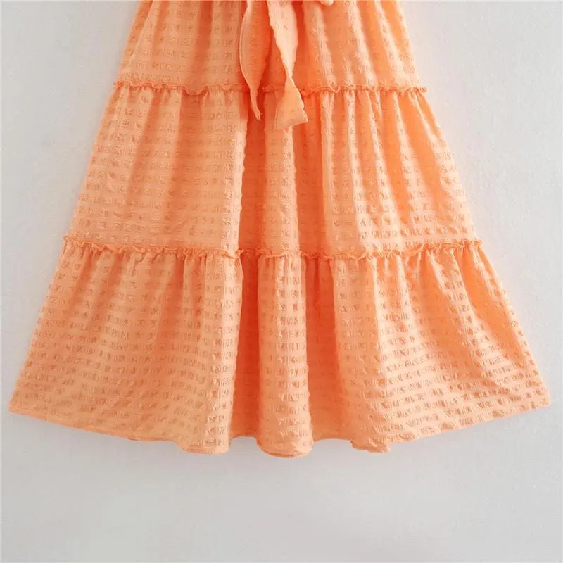 Ruffled Belt Wrap Dress