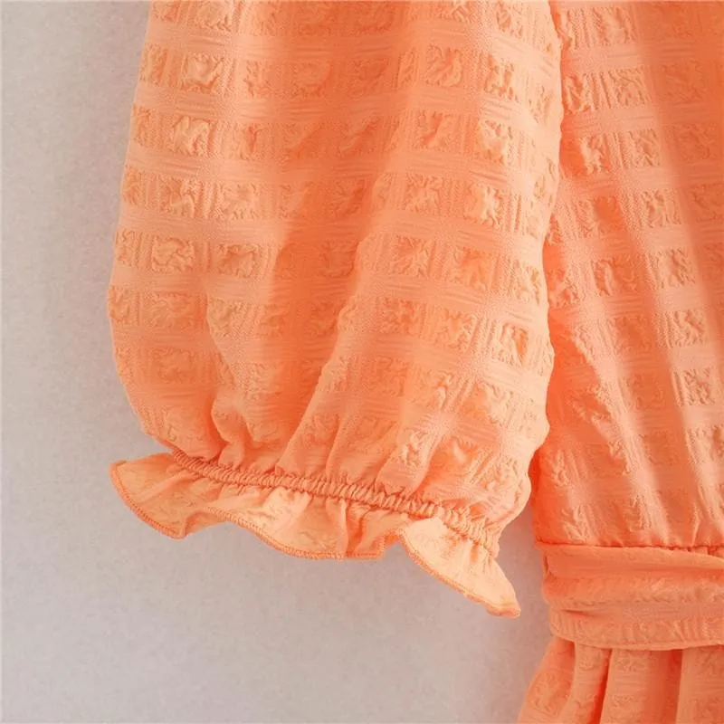 Ruffled Belt Wrap Dress