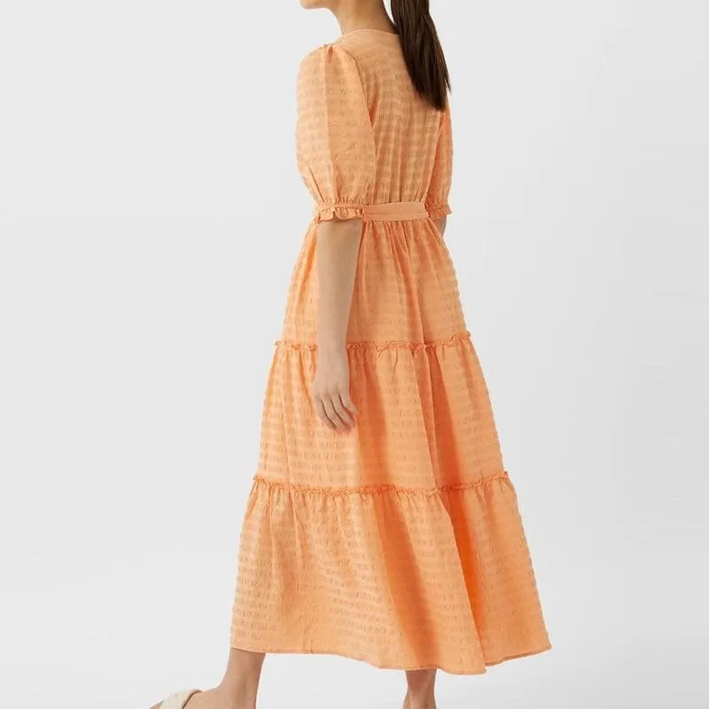 Ruffled Belt Wrap Dress