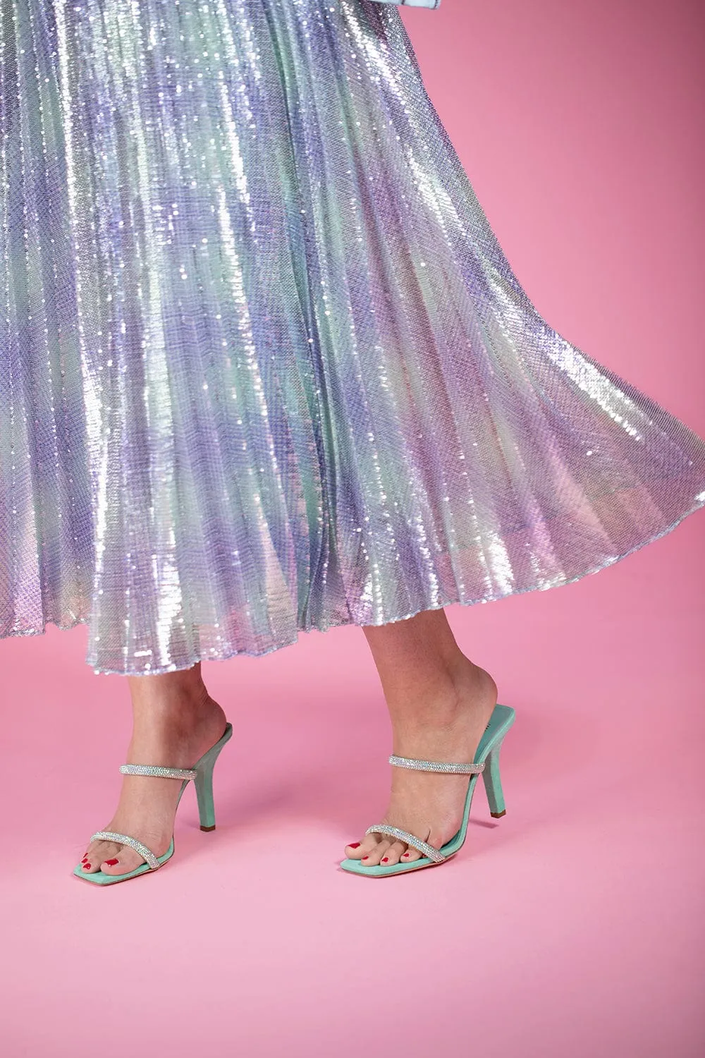 Sequin Pleated Skirt