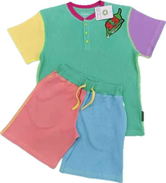 Slugs & Snails Waffle Adult Cotton Set - Limited Edition 90's Neon Shorts Set