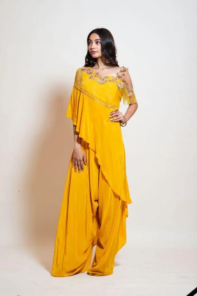 Smriti Apparel's Canary Yellow Cowl Jumpsuit  - Rent