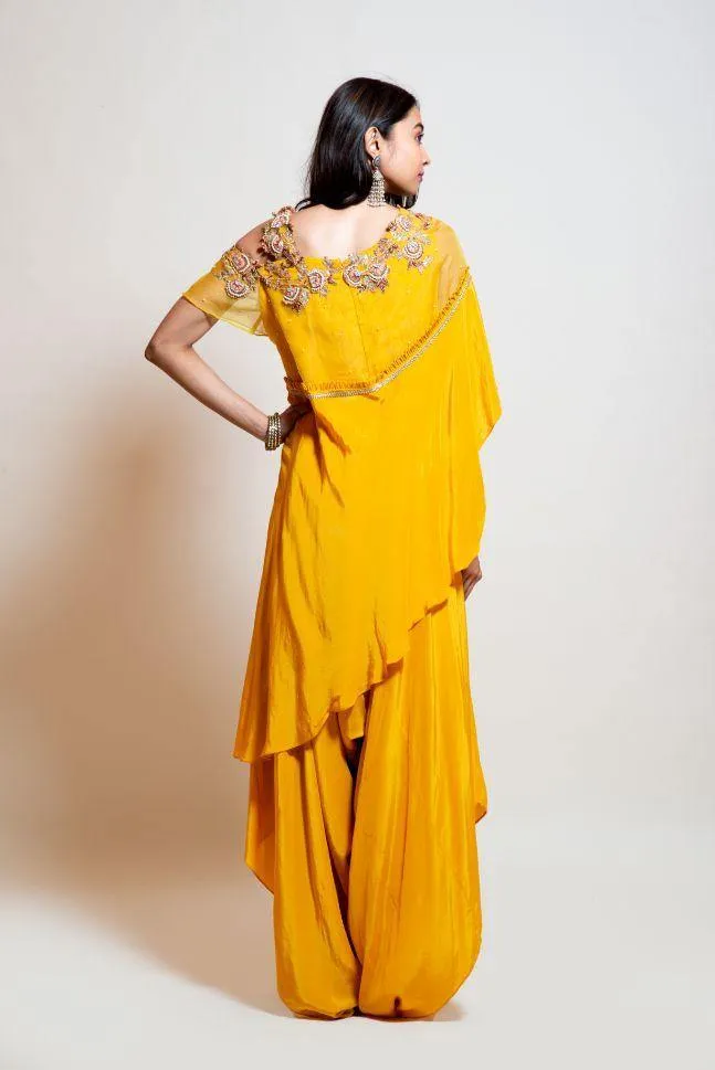Smriti Apparel's Canary Yellow Cowl Jumpsuit  - Rent