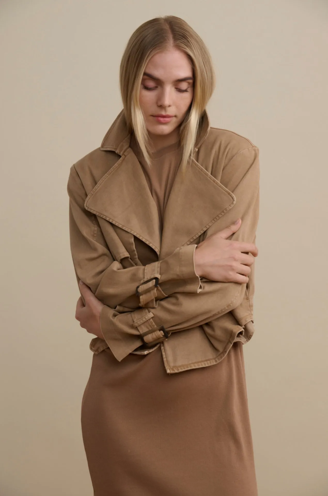 Splendid Portia Cropped Jacket in Macchiato
