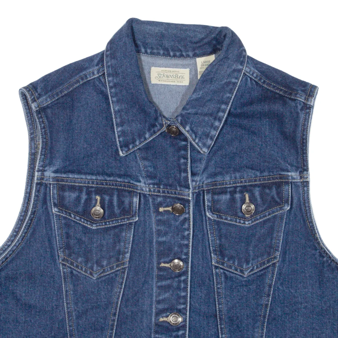 ST JOHNS BAY Denim Gilet Blue Womens L