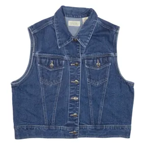 ST JOHNS BAY Denim Gilet Blue Womens L