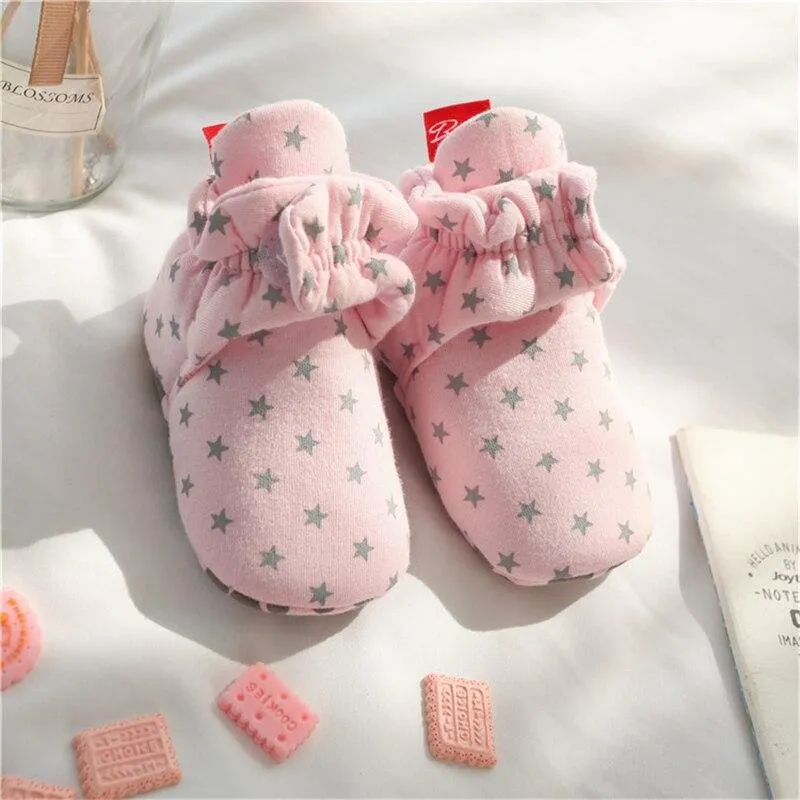 Star Print Baby First Walkers Booties