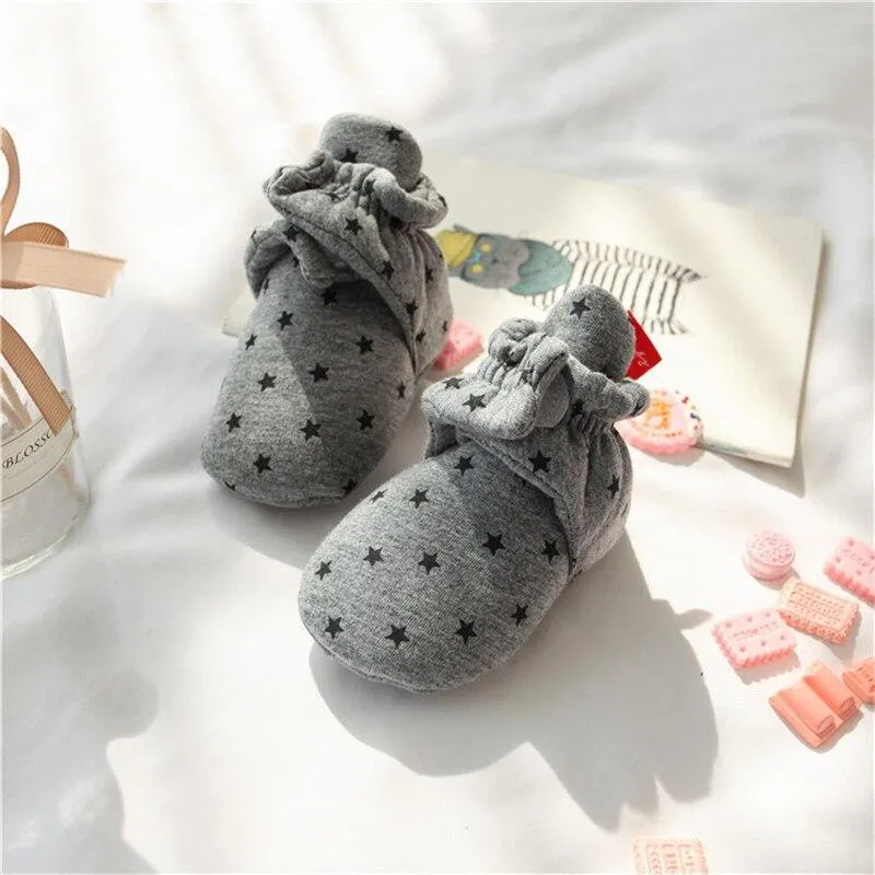 Star Print Baby First Walkers Booties
