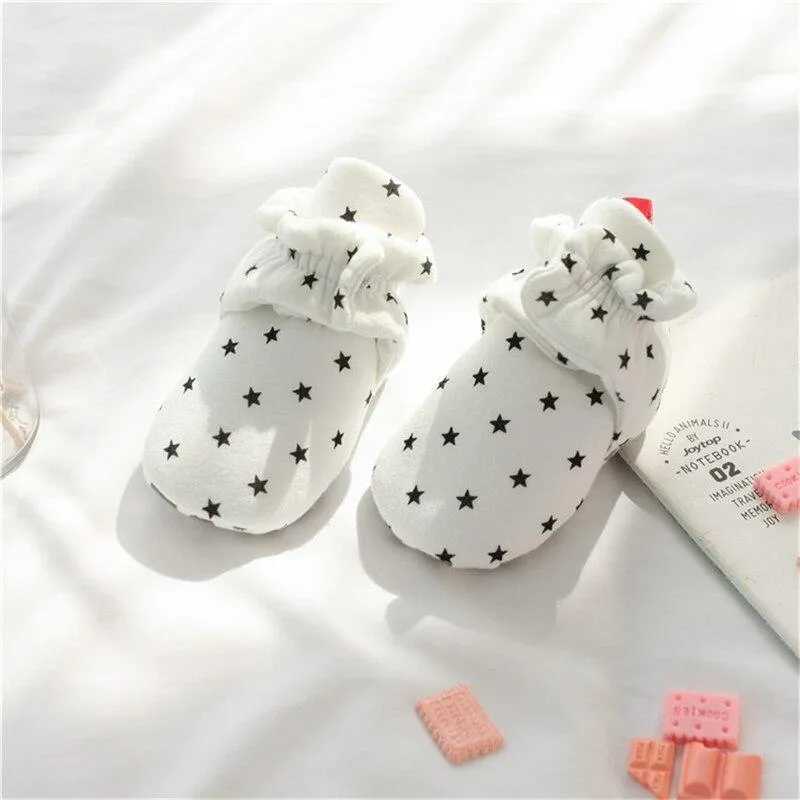 Star Print Baby First Walkers Booties