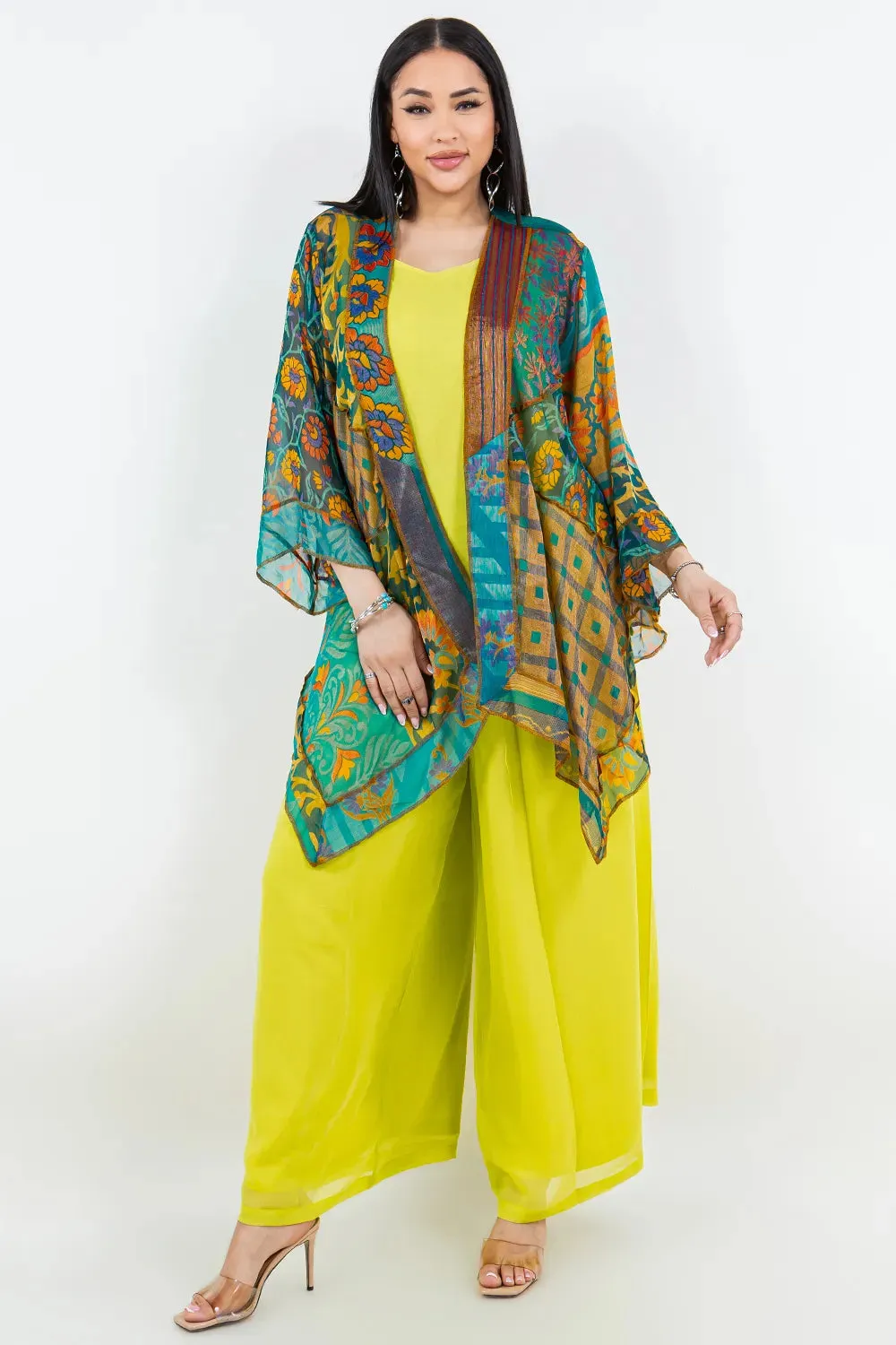 Sterling Style Short Butterfly Jacket - 5935SBJ TEAL/MULTI