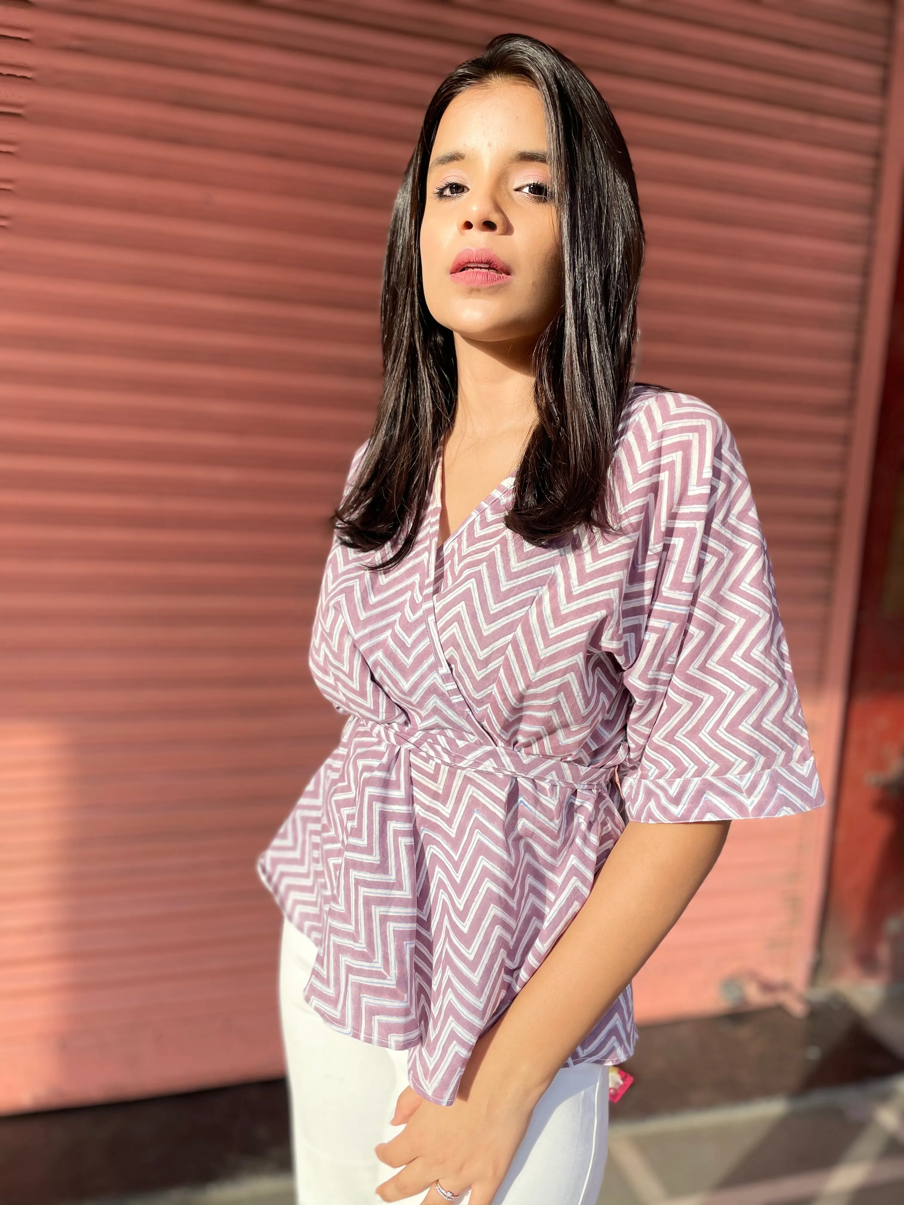 Stripes Wrap Around Top