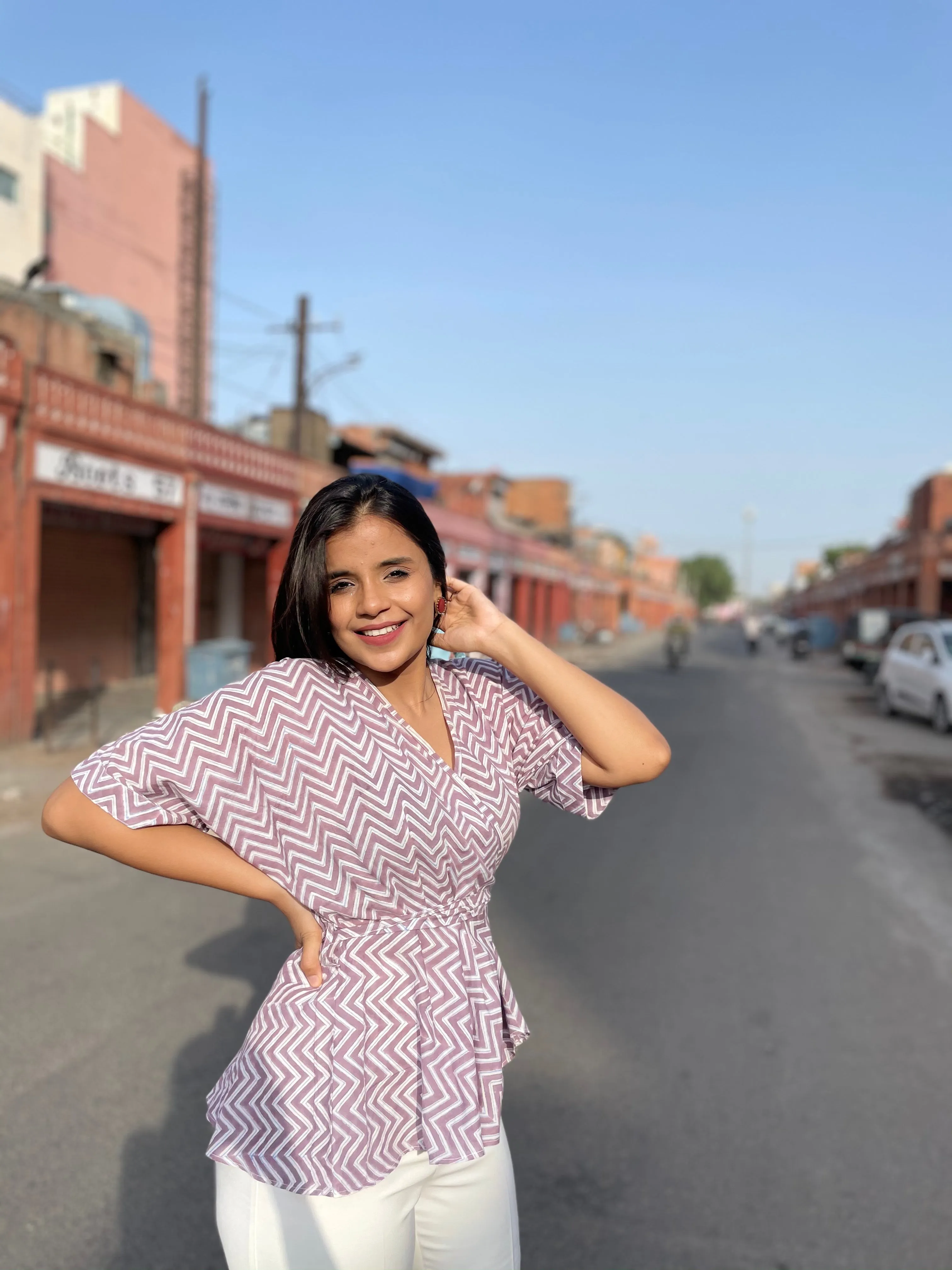 Stripes Wrap Around Top