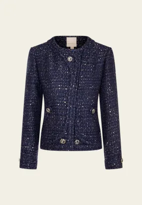 Structured Sequin-detail Lurex Jacket