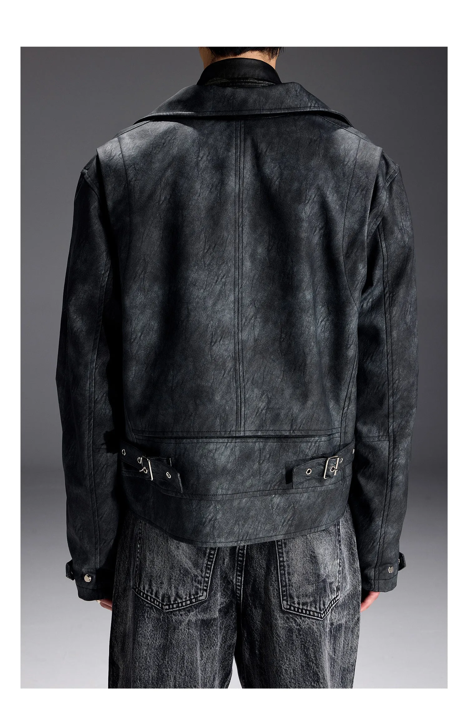 Structured textured leather jacket