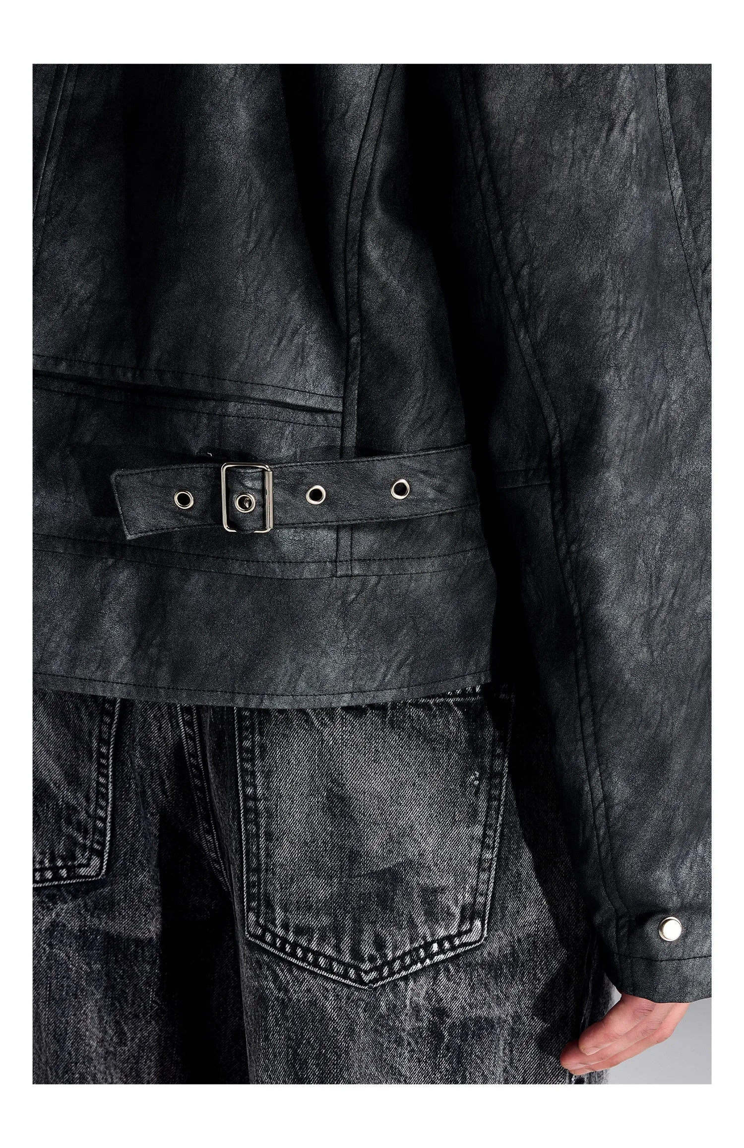 Structured textured leather jacket