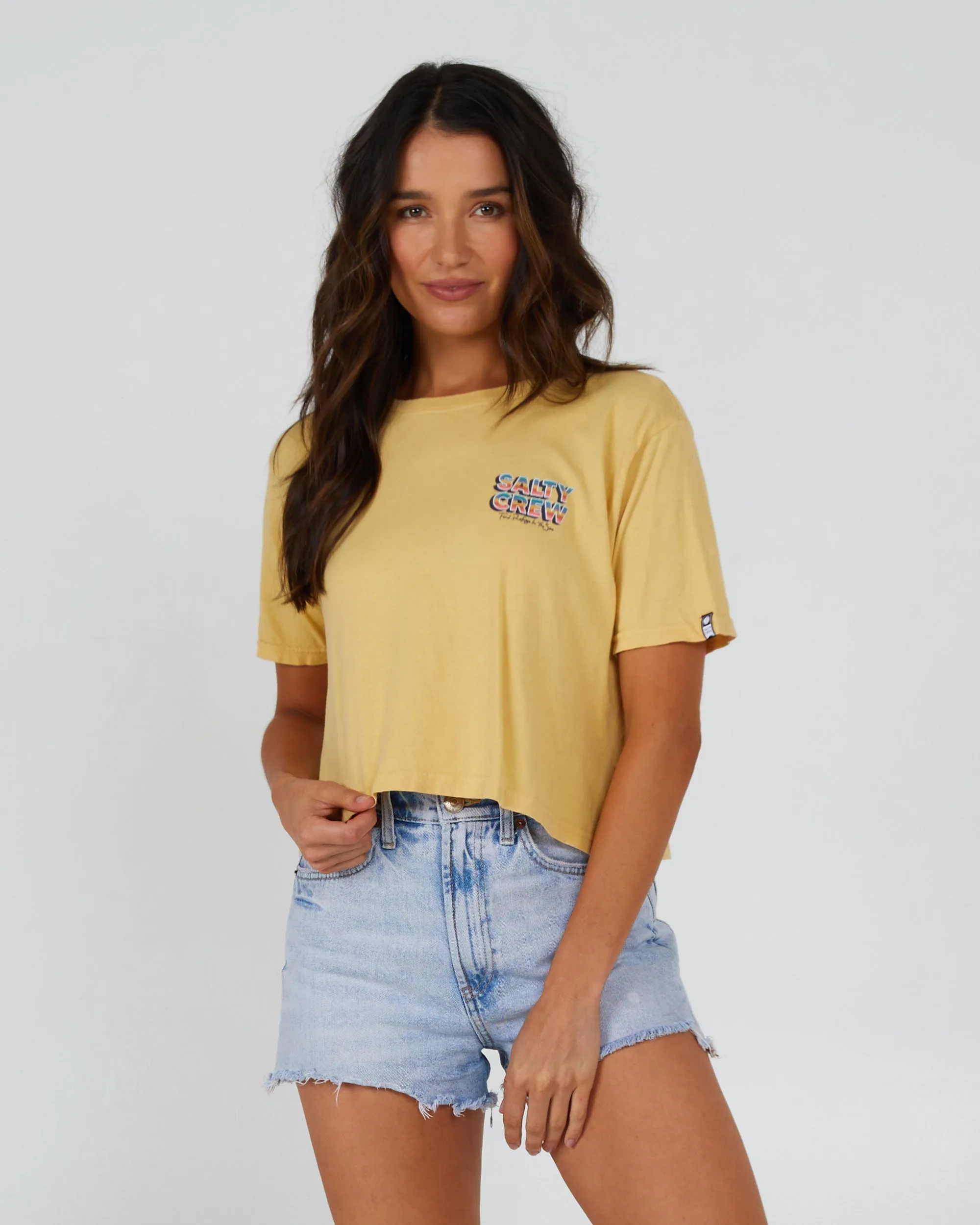 Summertime Dusty Gold Crop Tee