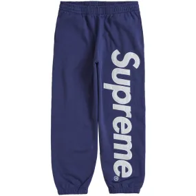 Supreme Satin Appliqu√© Washed Navy Sweatpants