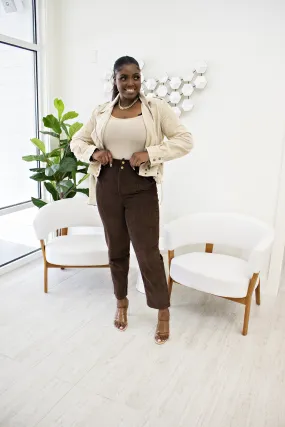The Sarah Ballard- Corduroy Pants in Chocolate