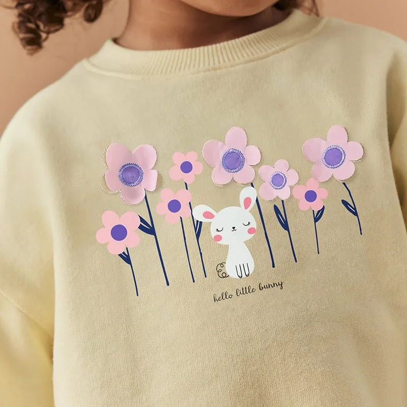 Toddler/Kid Girl's Little Bunny Design Sweatshirt