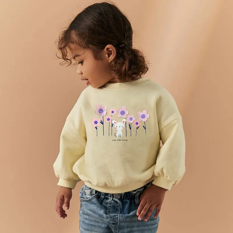 Toddler/Kid Girl's Little Bunny Design Sweatshirt