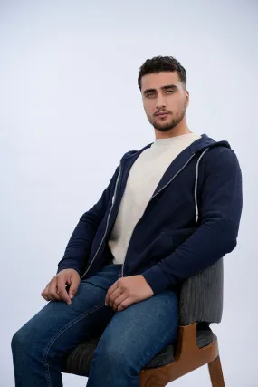 Tom Tailor Structured Navy Jacket With Hood