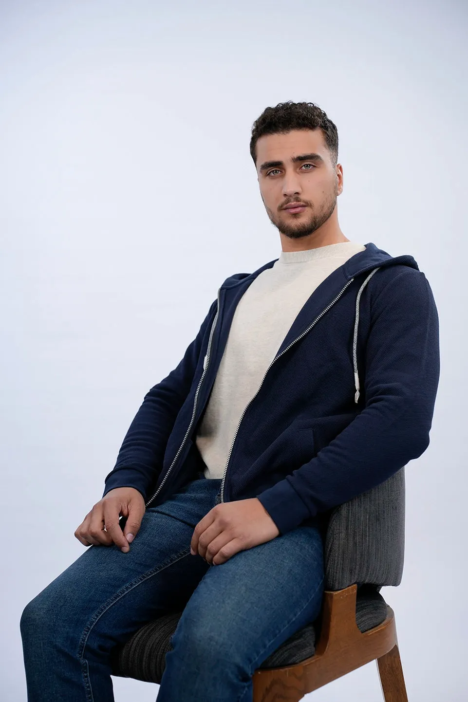 Tom Tailor Structured Navy Jacket With Hood