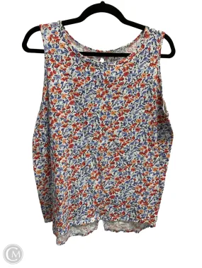 Top Sleeveless By St Johns Bay In Floral Print, Size: Xxl